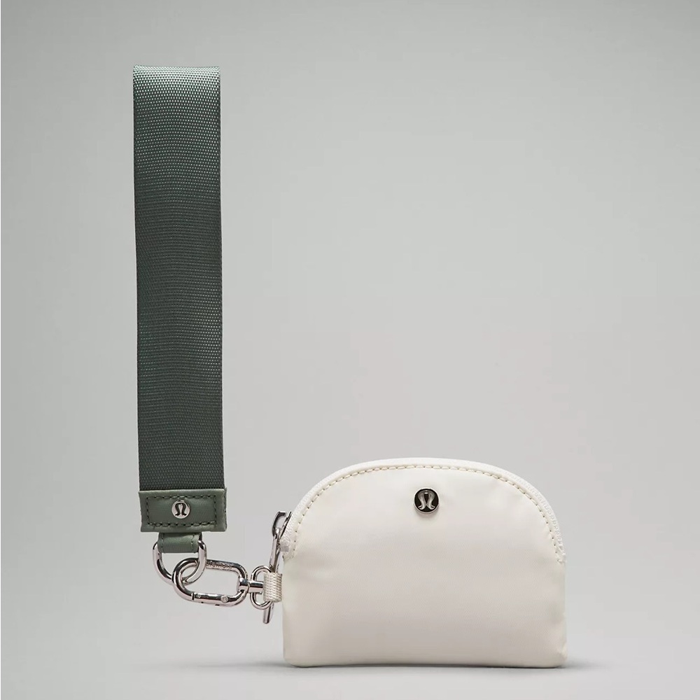 Lululemon Dual Pouch Wristlet- Grey Eucalyptus/Bone - Picture 6 of 8